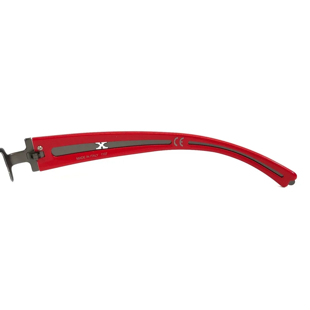 Exalt Cycle Eyeglasses Frames EXMAX C3 1107 Silver Red Black Rectangle 52-17-135